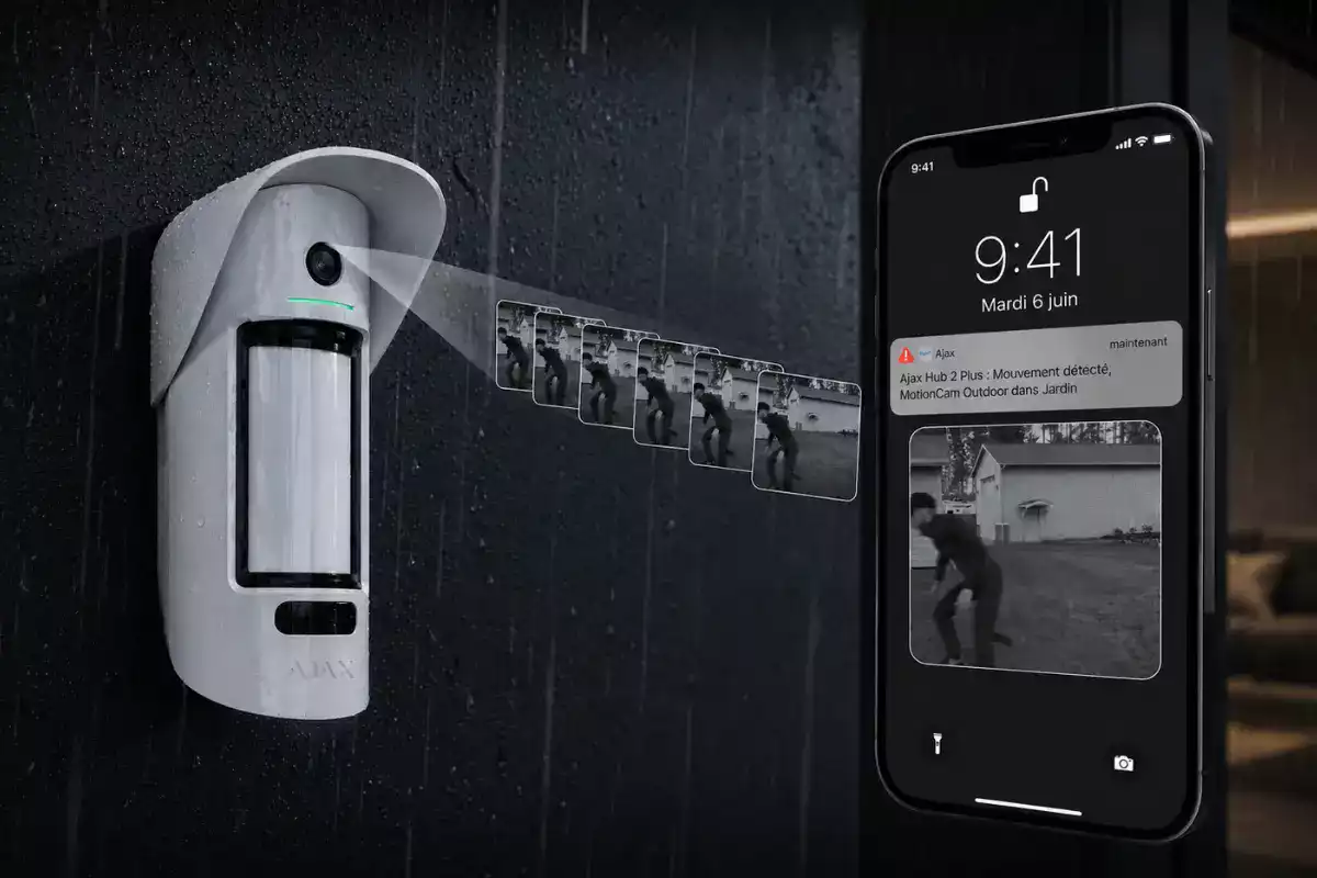 Ajax MotionCam Outdoor vérification photo extérieure après alarme