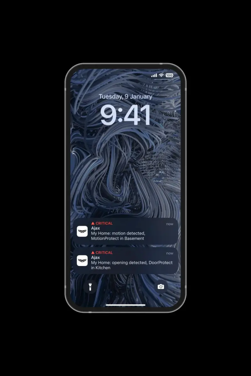 Application Ajax pour piloter le Hub 4G Jeweller à distance