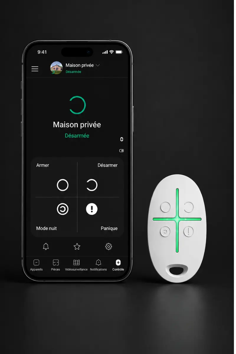 Ajax StarterKit Cam application Ajax et télécommande SpaceControl