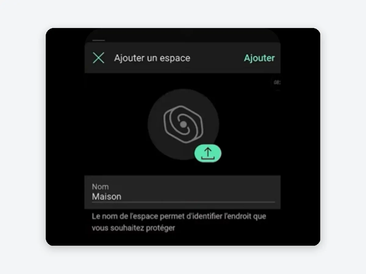 Création de l'espace dans l'application Ajax