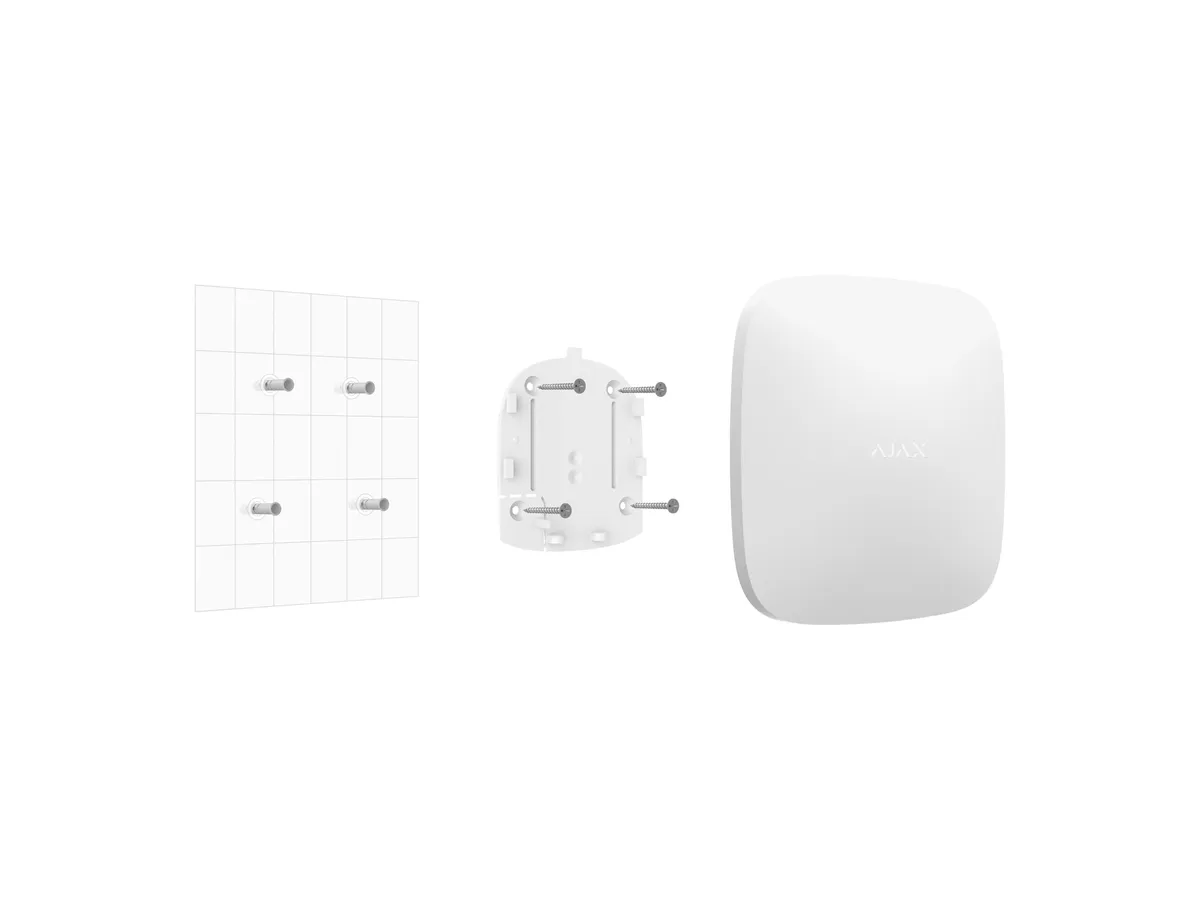 Fixation du hub Ajax au mur : vis, support SmartBracket et centrale